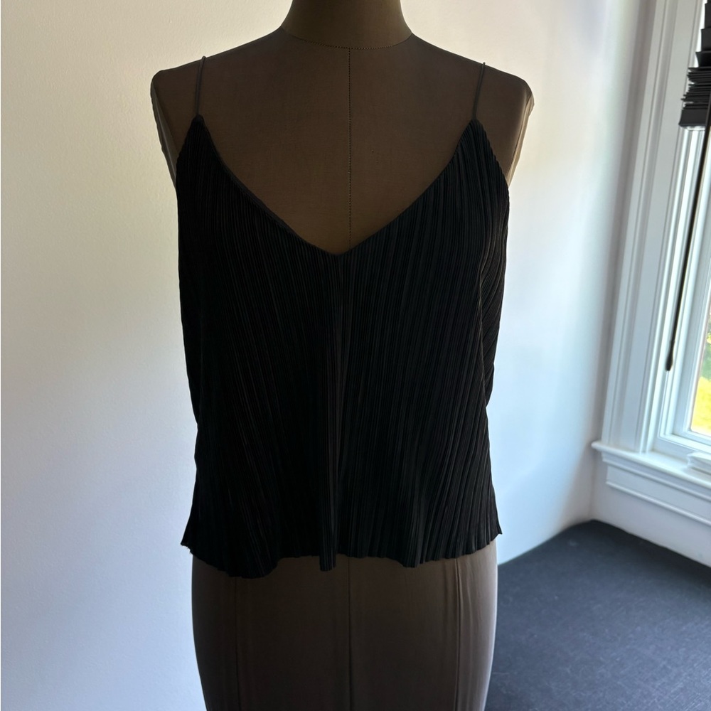 Silence + Noise Black Ribbed Backless Camisole